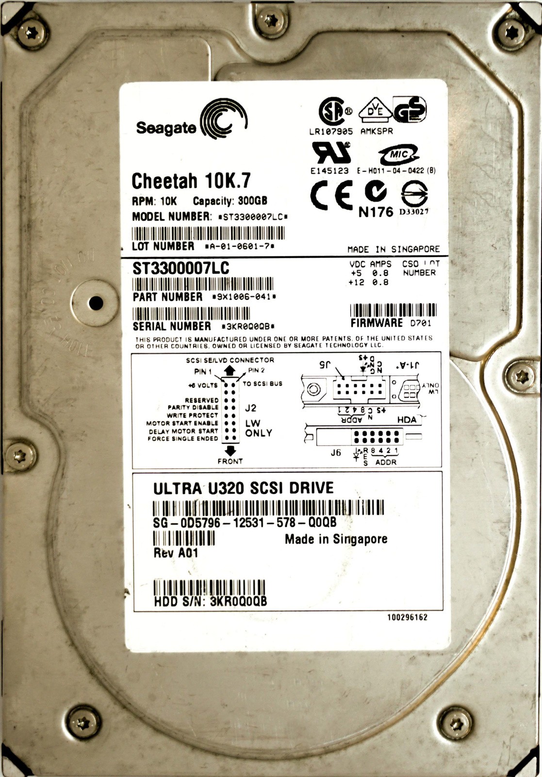 Dell (D5796) 300GB SCSI - 80 Pin (LFF) 10K HDD