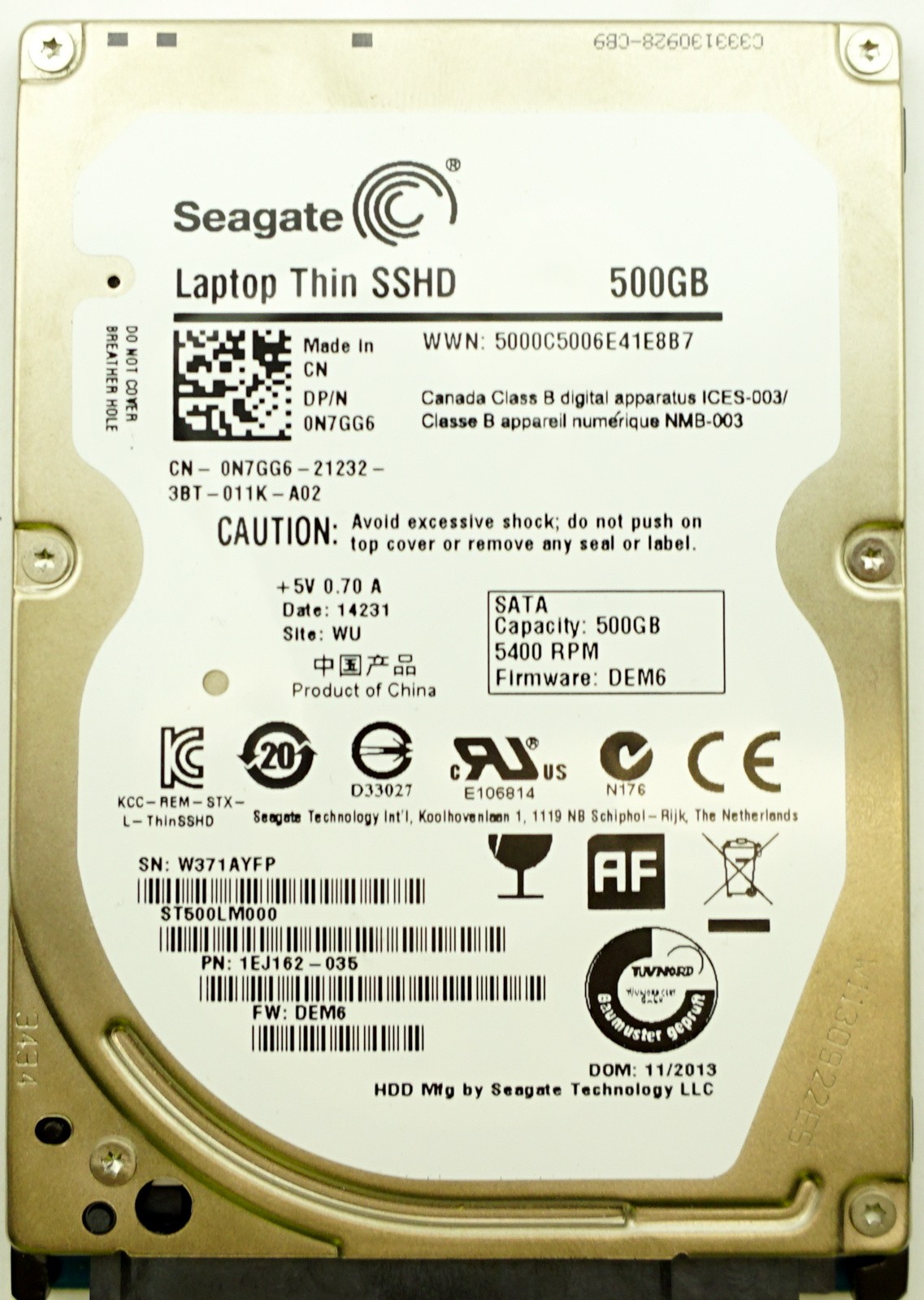 Dell (N7GG6) 500GB SATA III (SFF) 6Gb/s 5.4K SSHD