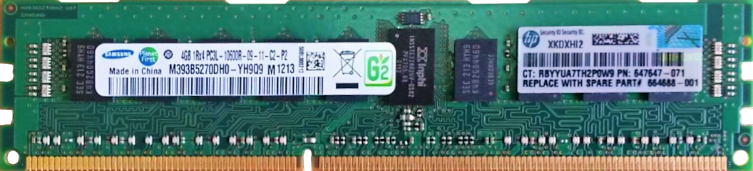 HP (647647-071) - 4GB PC3L-10600R (DDR3-1333Mhz, 1RX4)