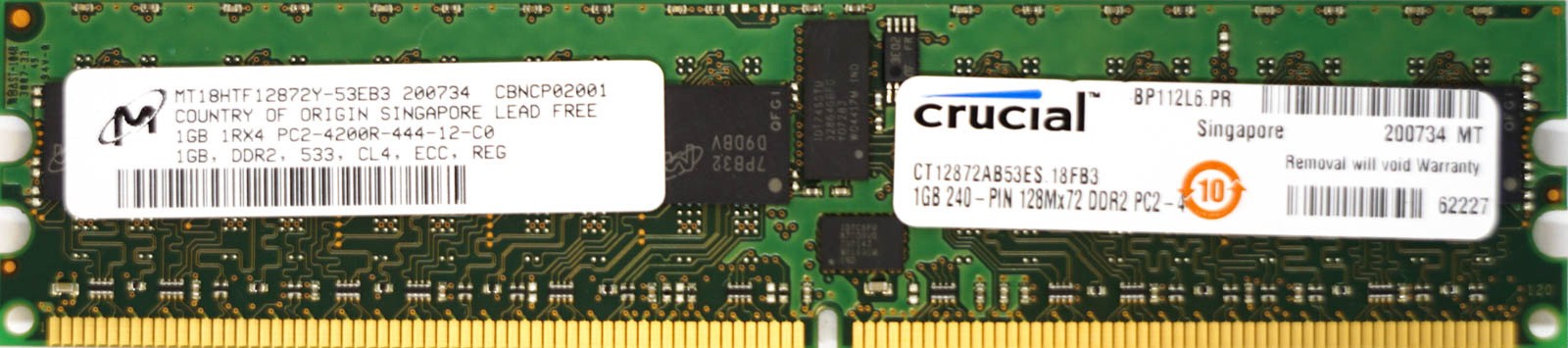 Micron - 1GB PC2-4200R (DDR2-533Mhz, 1RX4)