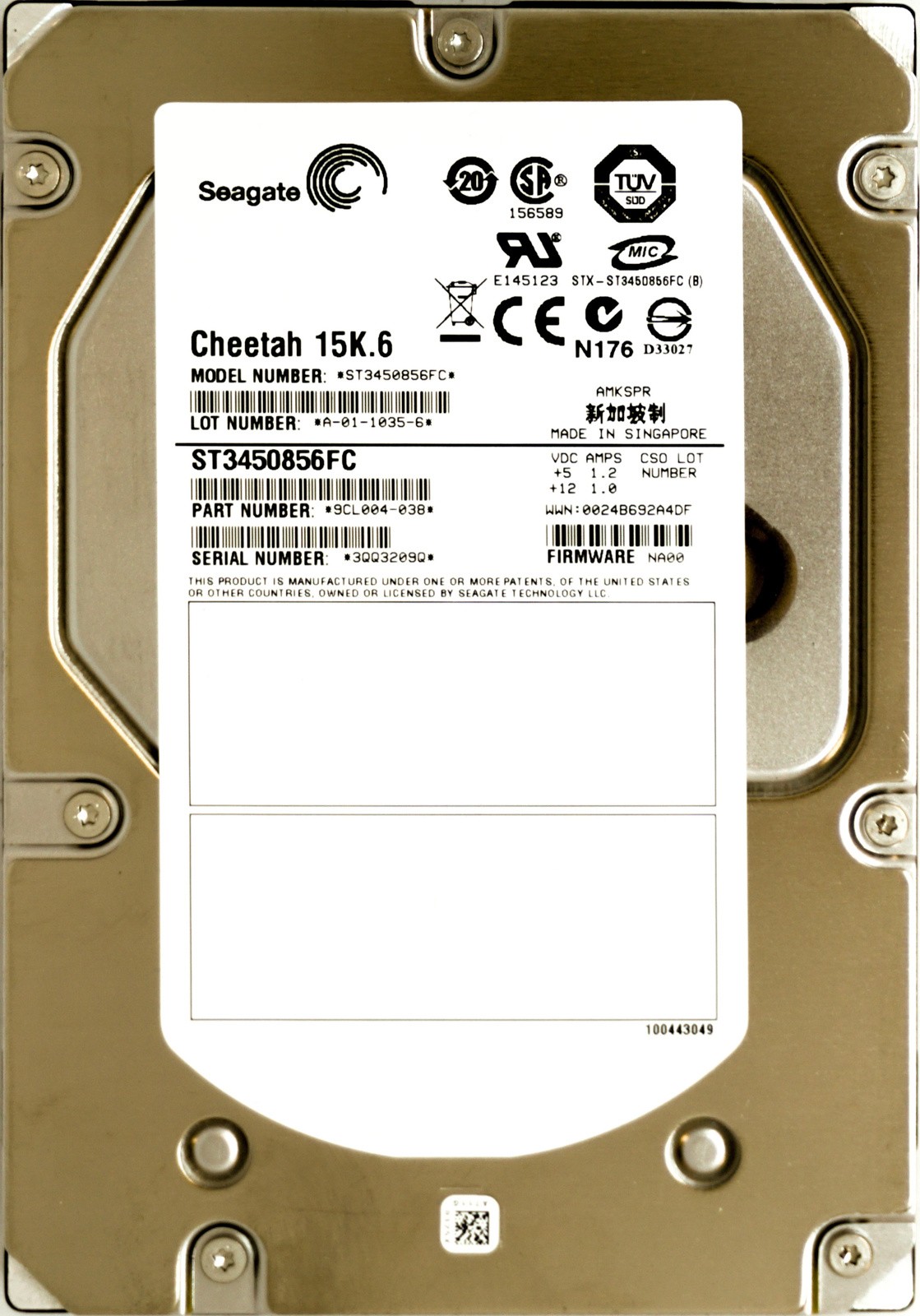 Seagate (ST3450856FC) 450GB FCAL (LFF) 4Gb/s 15K HDD