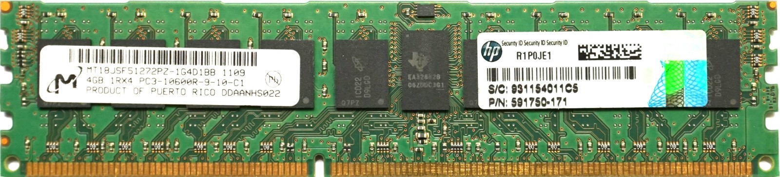 HP (591750-171) - 4GB PC3-10600R (DDR3-1333Mhz, 1RX4)