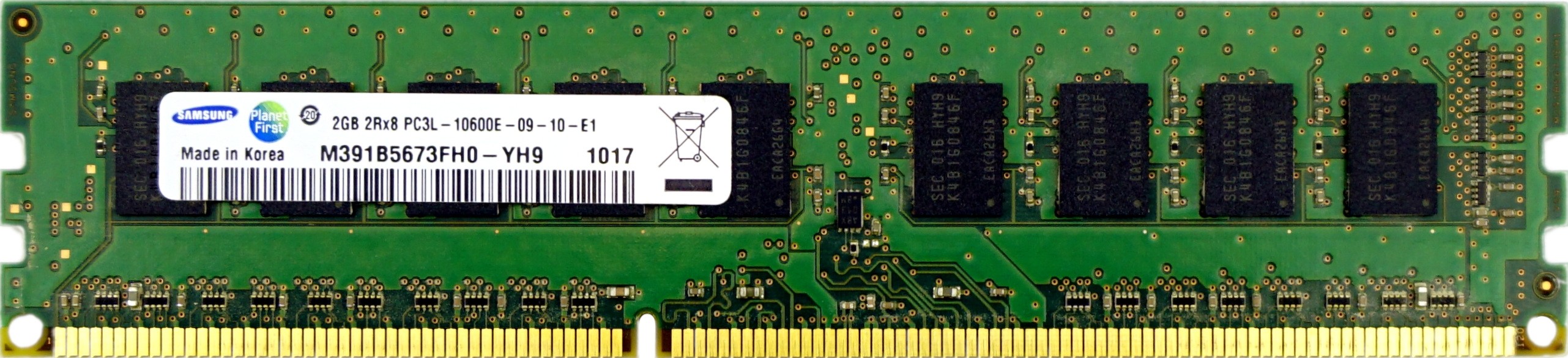 Samsung - 2GB PC3L-10600E (DDR3 Low-Power-1333Mhz, 2RX8)