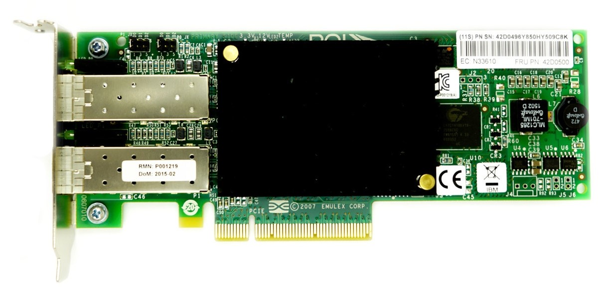 IBM LPe12002 Dual Port - 8Gbps SFP Low Profile PCIe-x8 HBA