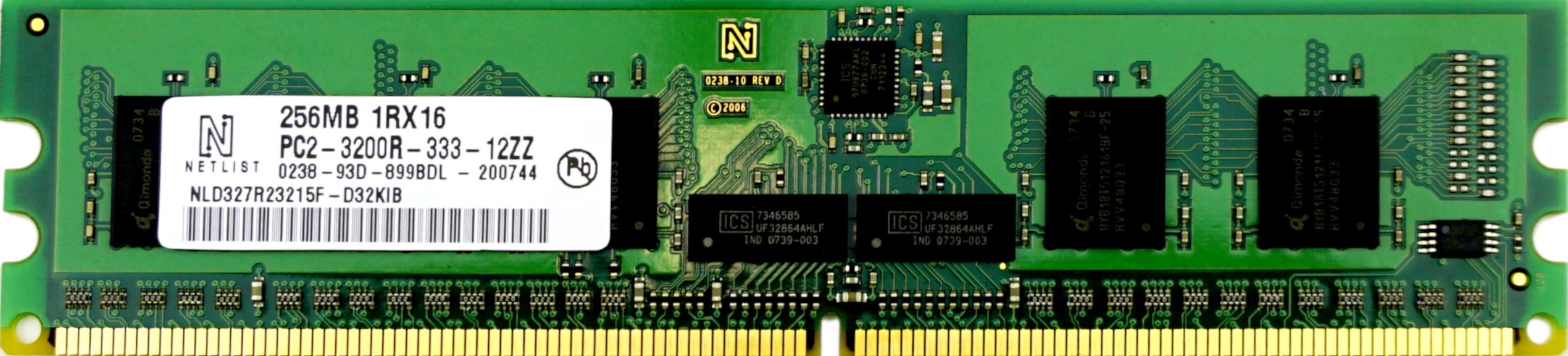 Unbranded - 256MB PC2-3200R (DDR2-400Mhz, 1RX16)
