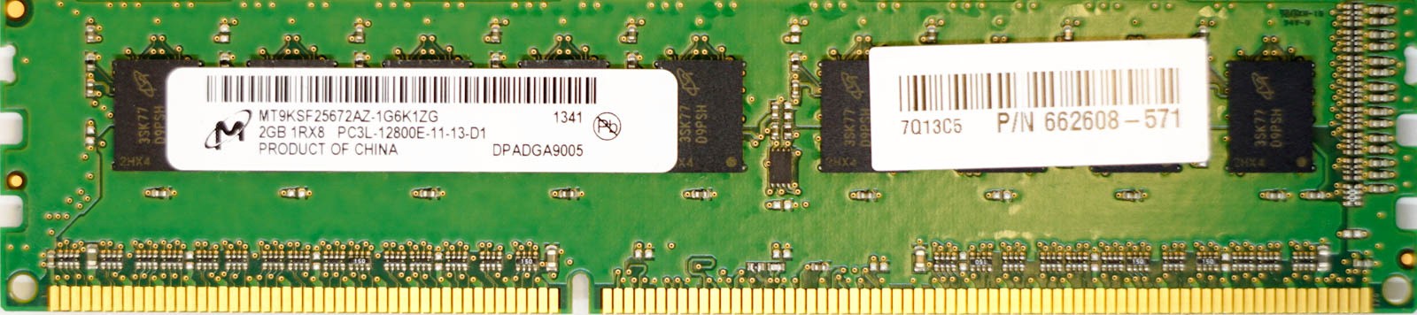 HP (662608-571) - 2GB PC3L-12800E (DDR3-1600Mhz, 1RX8)