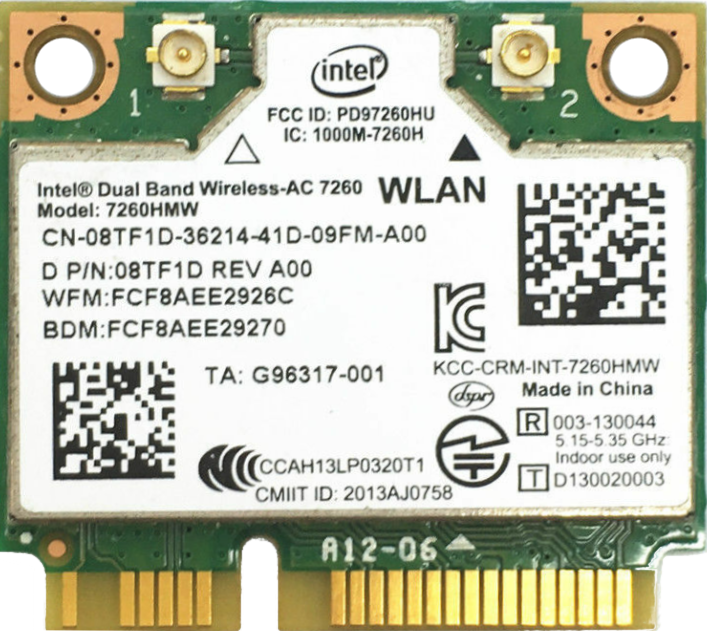 Dell Intel 7260HMW - Mini PCIe WiFi-AC & Bluetooth 4.0 Card