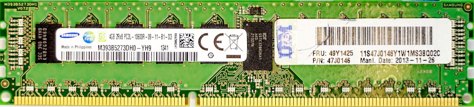 IBM (47J0146) - 4GB PC3L-10600R (DDR3-1333Mhz, 2RX8)
