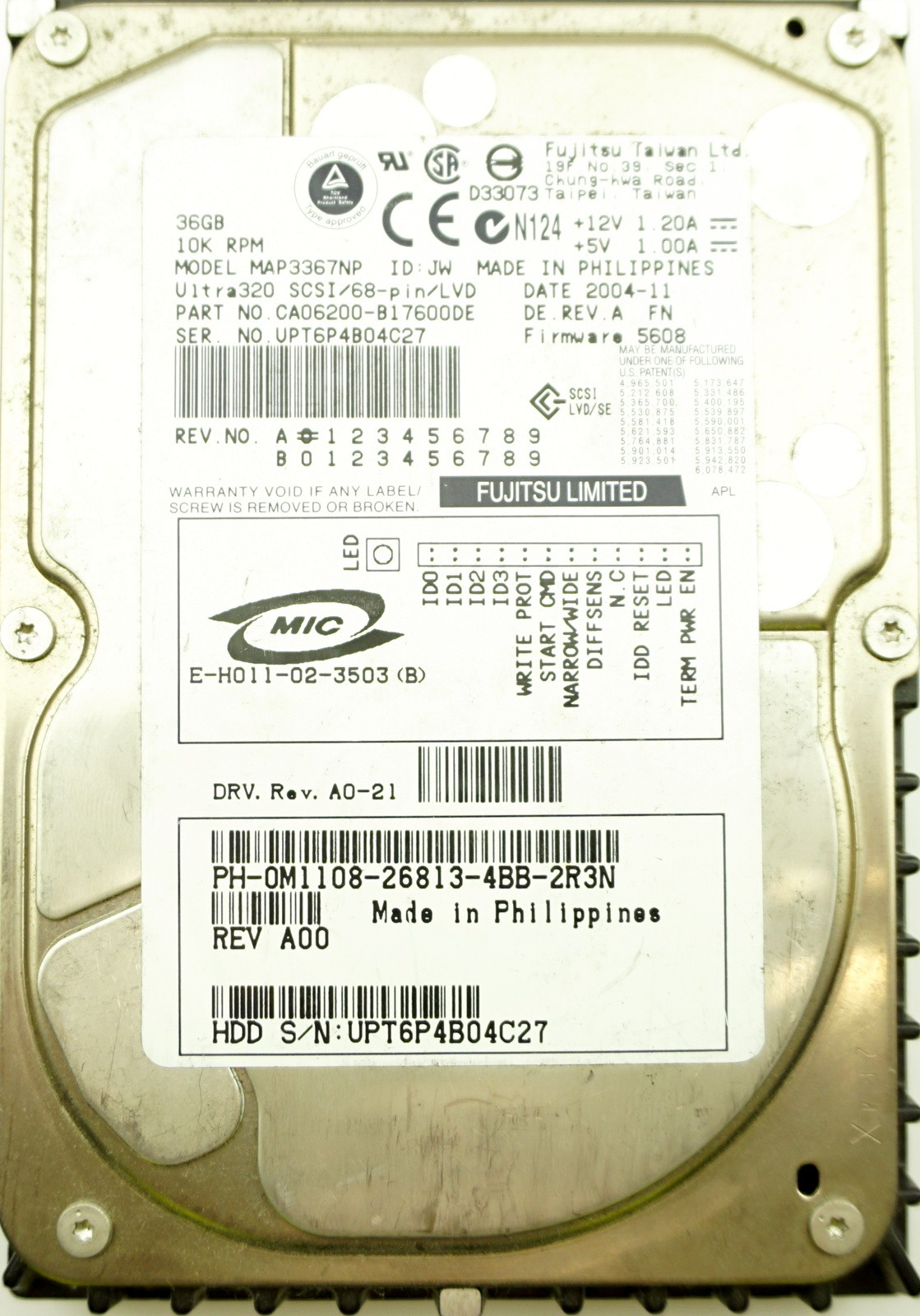 Dell (M1108) 36GB SCSI - 68 Pin (LFF) 10K HDD