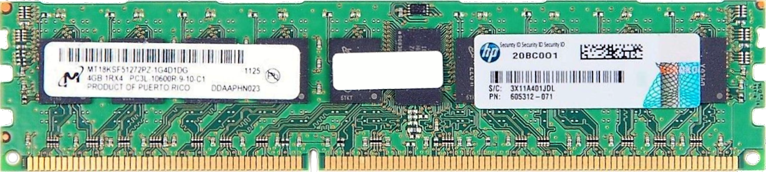 HP (605312-071) - 4GB PC3L-10600R (DDR3-1333Mhz, 1RX4)