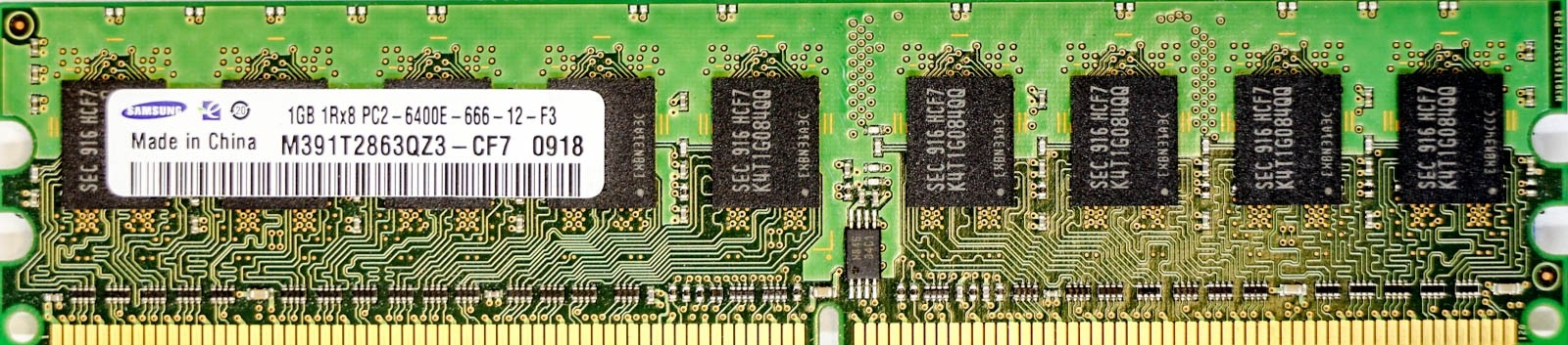 Samsung - 1GB PC2-6400E (DDR2-800Mhz, 1RX8)