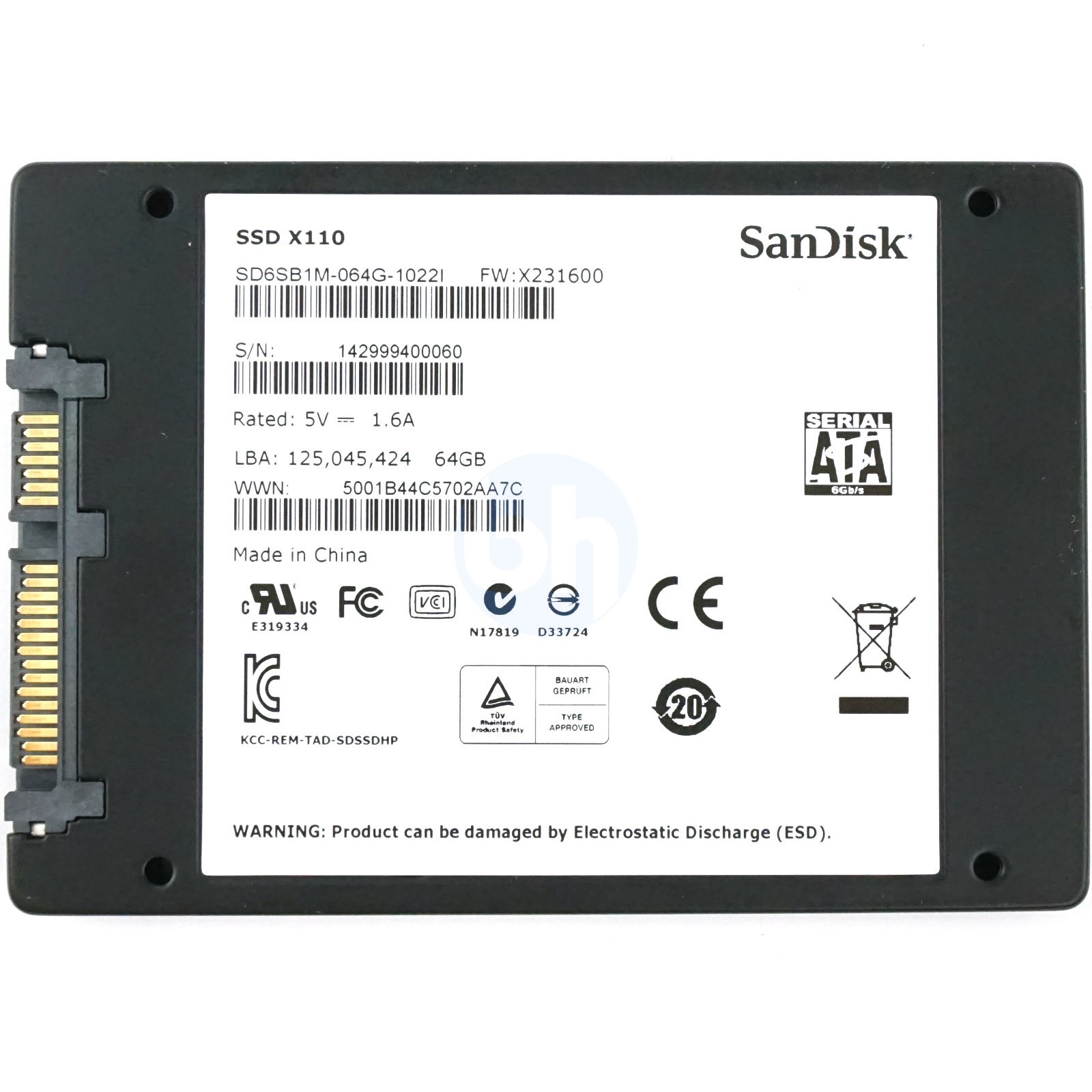 Psychologically benefit Adventurer SanDisk (SD6SB1M-064G-1022I) - 64GB X110 (SFF 2.5in) SATA-III 6Gbps SSD
