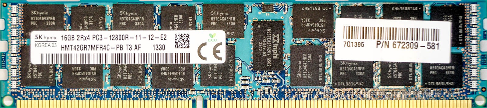 HP (672309-581) - 16GB PC3-12800R (DDR3-1600Mhz, 2RX4)