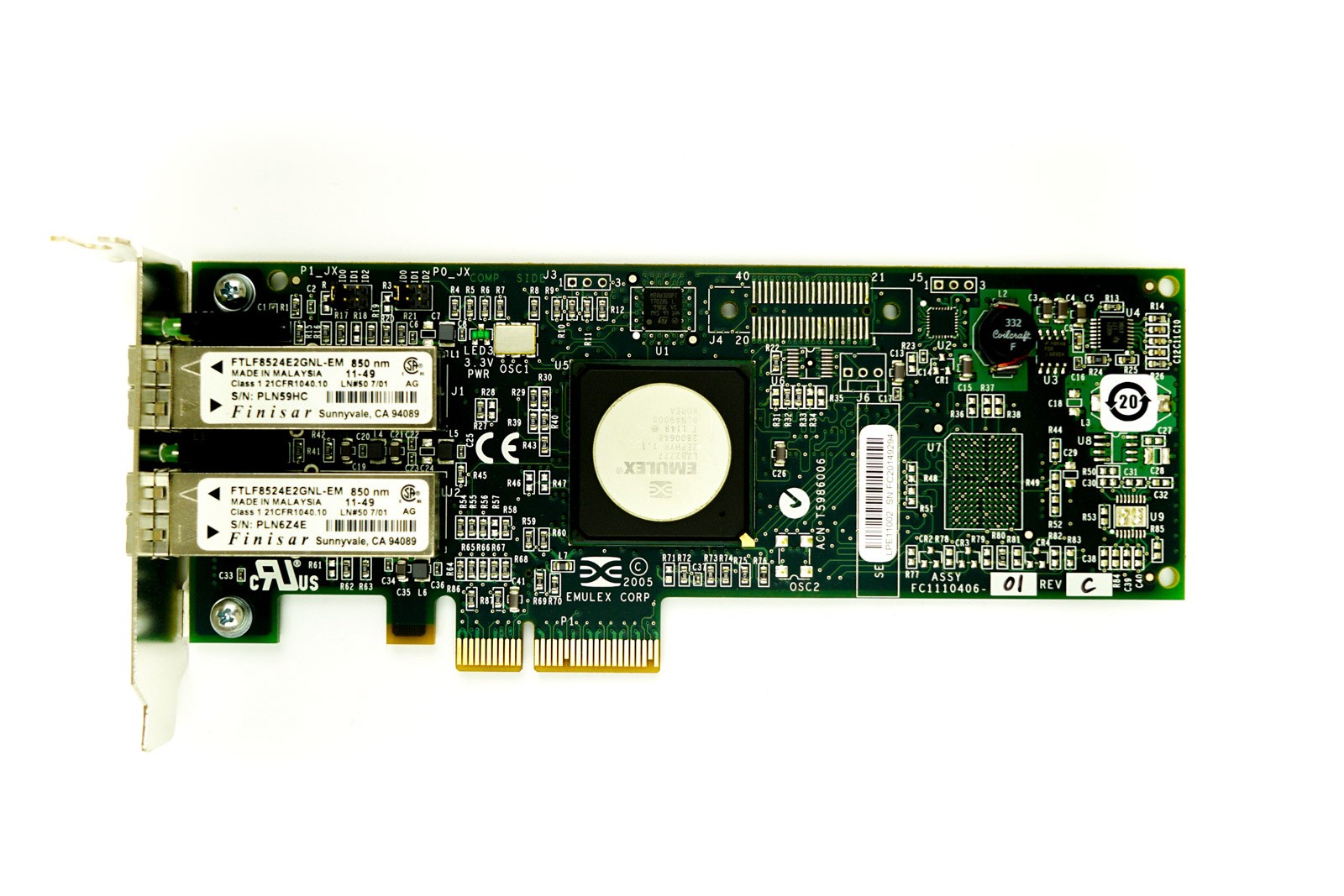 Emulex LPe11002 Dual Port - 4Gbps SFP Low Profile PCIe-x4 HBA