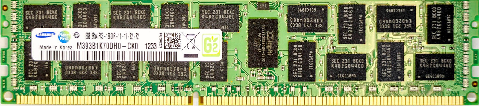 Samsung - 8GB PC3-12800R (DDR3-1600Mhz, 2RX4)