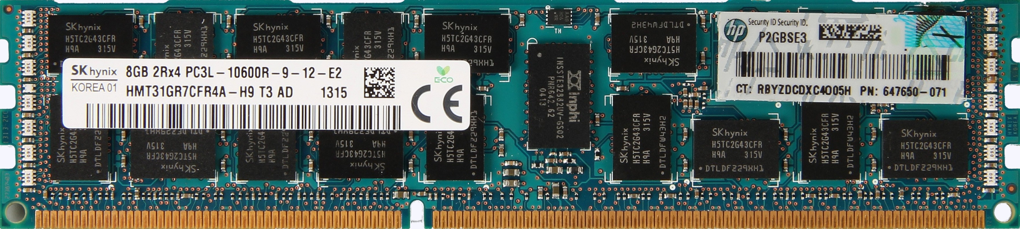 HP (647650-071) - 8GB PC3L-10600R (DDR3-1333Mhz, 2RX4)