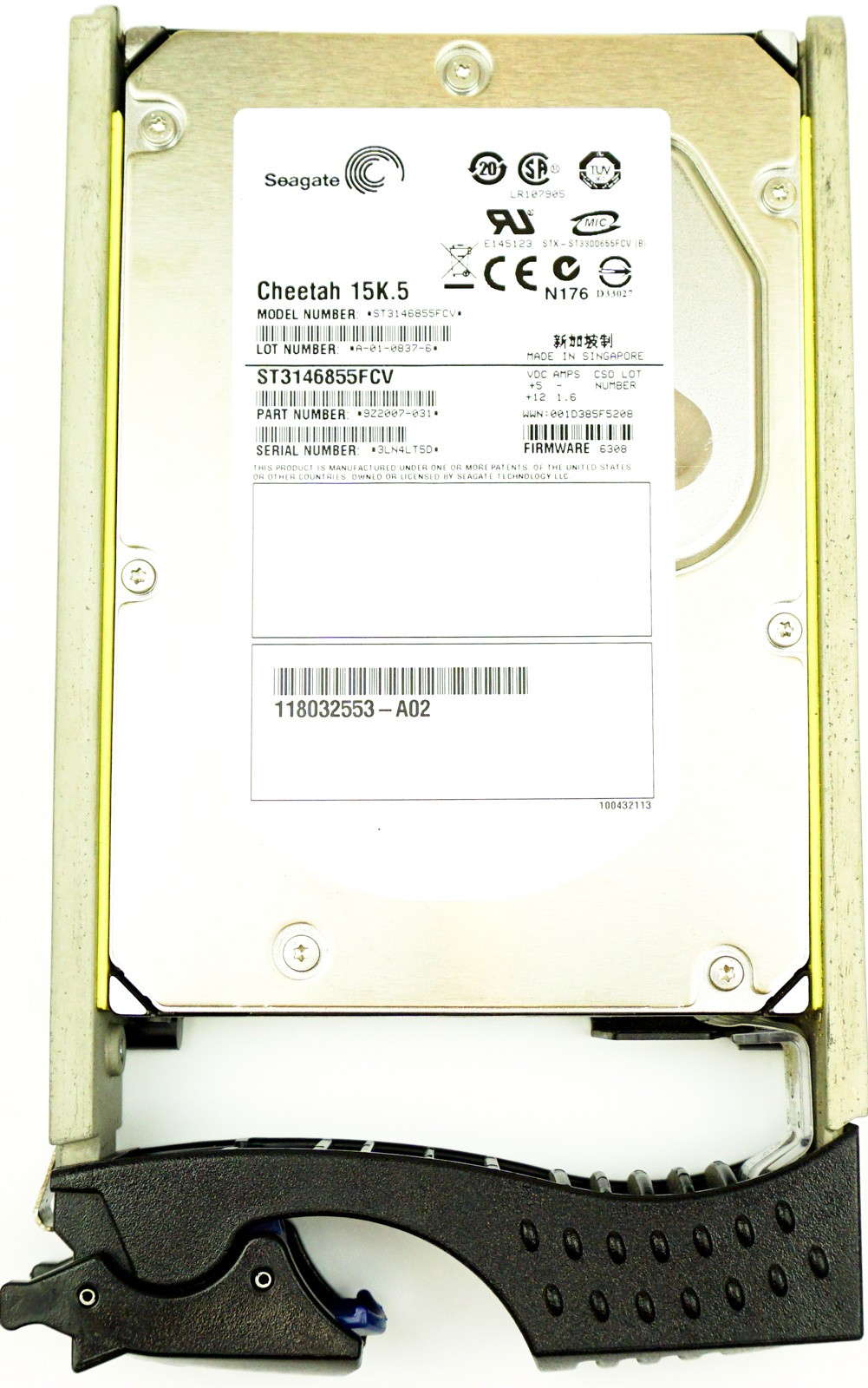 EMC (118032553-A02) 146GB FCAL (LFF) 4Gb/s 15K in Hot-Swap Caddy