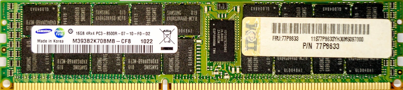 IBM (77P8633) - 16GB PC3-8500R (DDR3-1066Mhz, 4RX4)