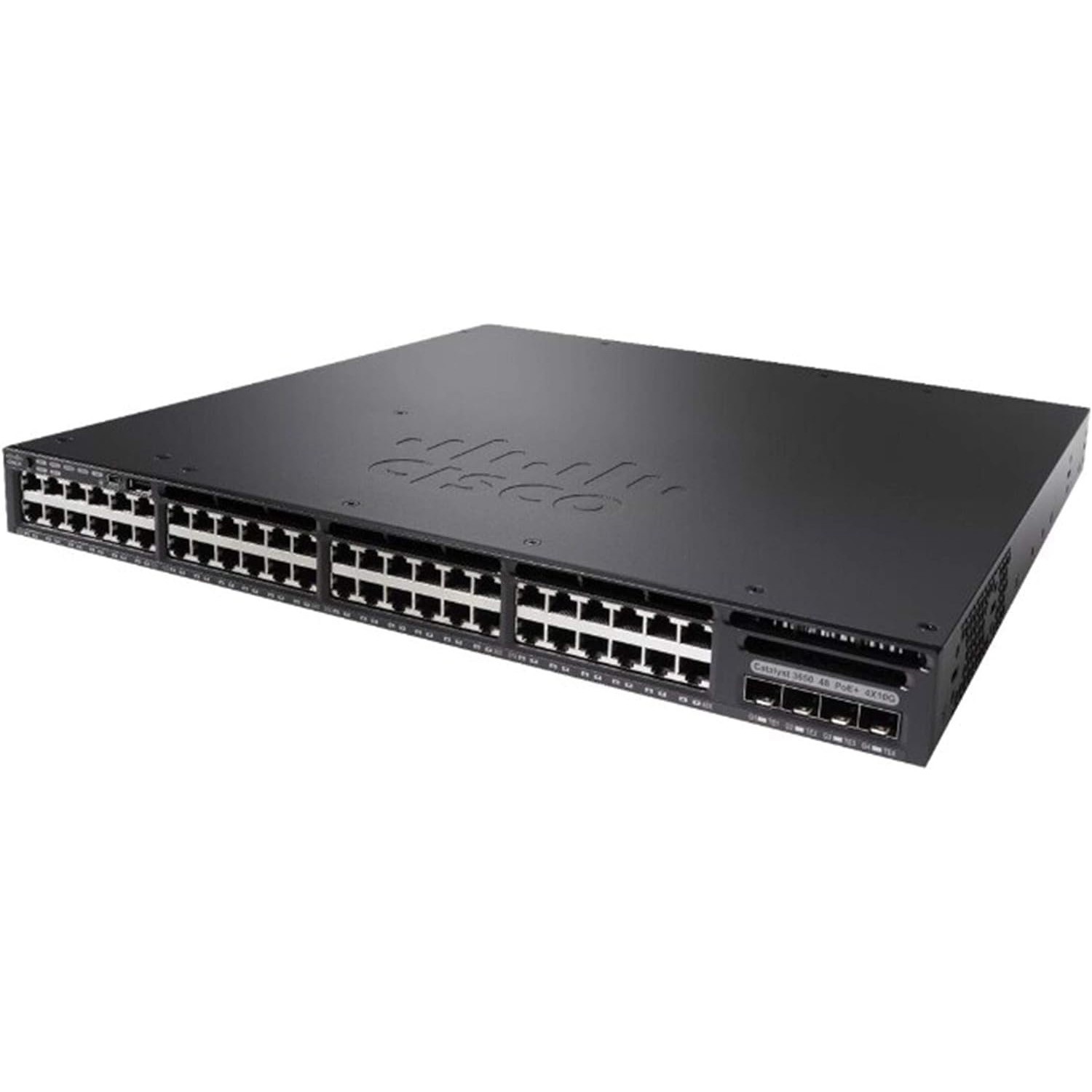 Cisco Catalyst WS-C3650-48PD-L 48xRJ-45 1G PoE+ Managed Switch with 2xC3650 Stack