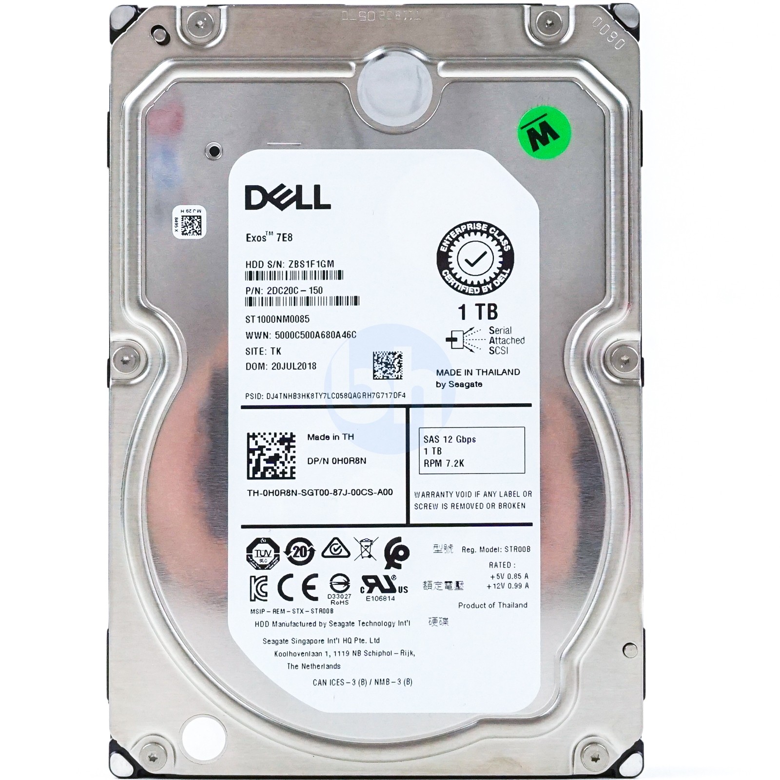 Dell (H0R8N) - 1TB Enterprise Class (LFF 3.5in) SAS-3 12Gbps 7.2K HDD