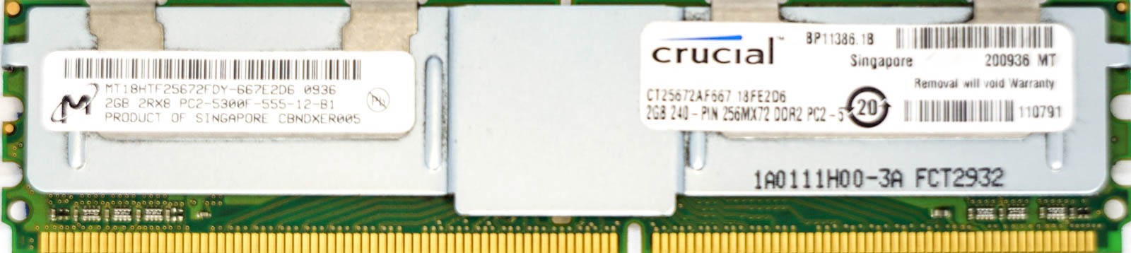 Micron - 2GB PC2-5300F (DDR2-667Mhz, 2RX8)