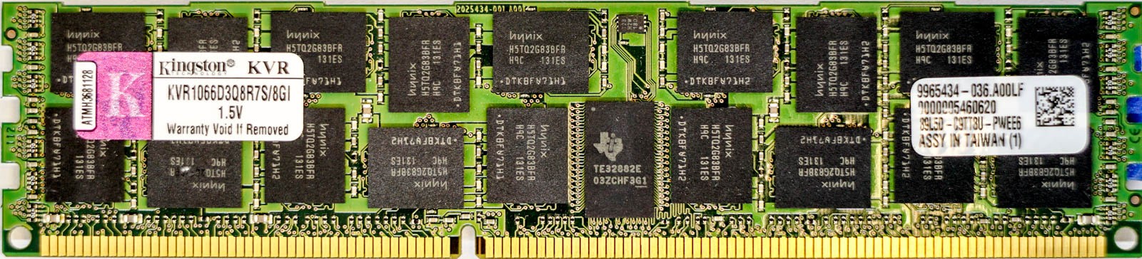 Kingston - 8GB PC3-8500R (DDR3-1066Mhz, 4RX8)