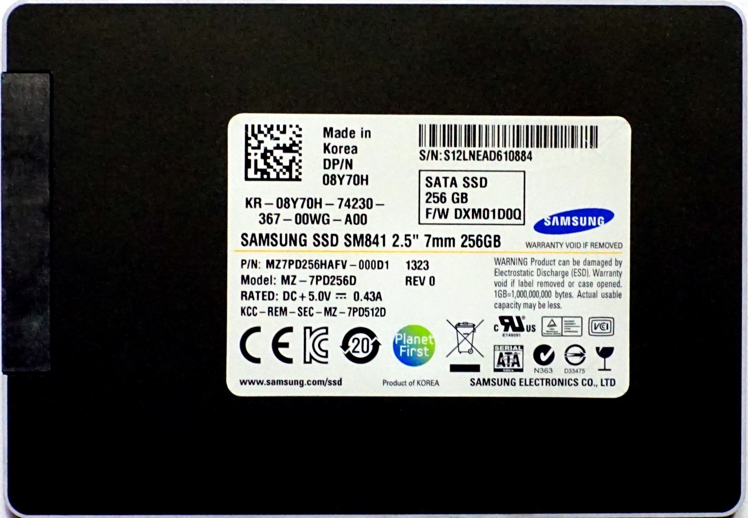 Dell (8Y70H) 256GB SATA III (SFF) 6Gb/s SSD