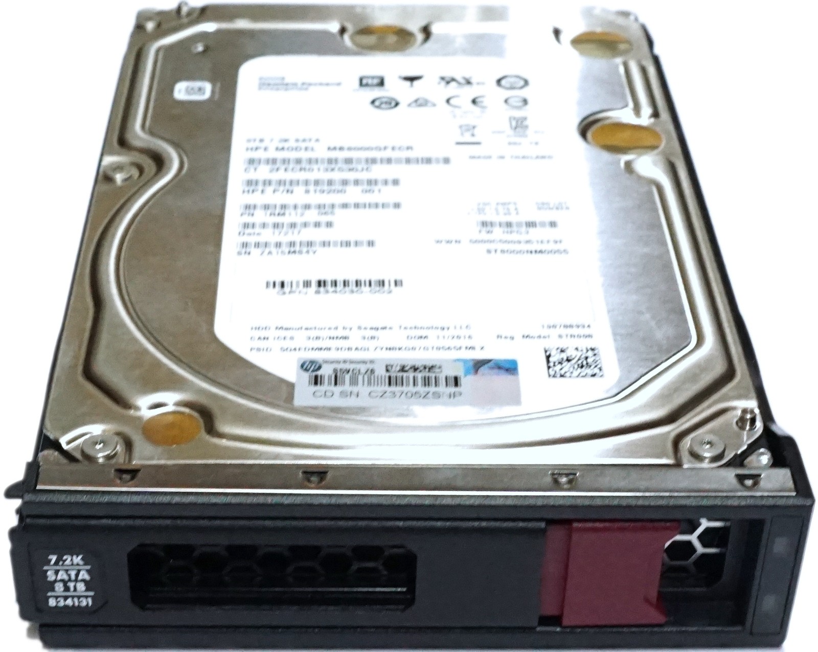 HP (834131-001) 8TB Midline SATA III (3.5") 6Gbps HDD in StoreVirtual 3000 Caddy