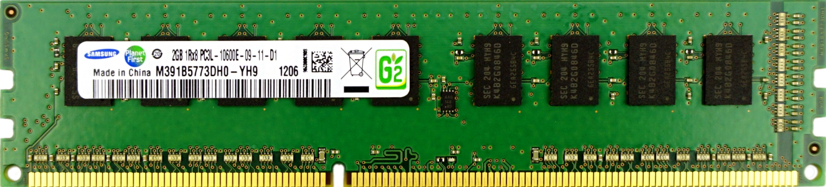 Samsung - 2GB PC3L-10600E (DDR3 Low-Power-1333Mhz, 1RX8)