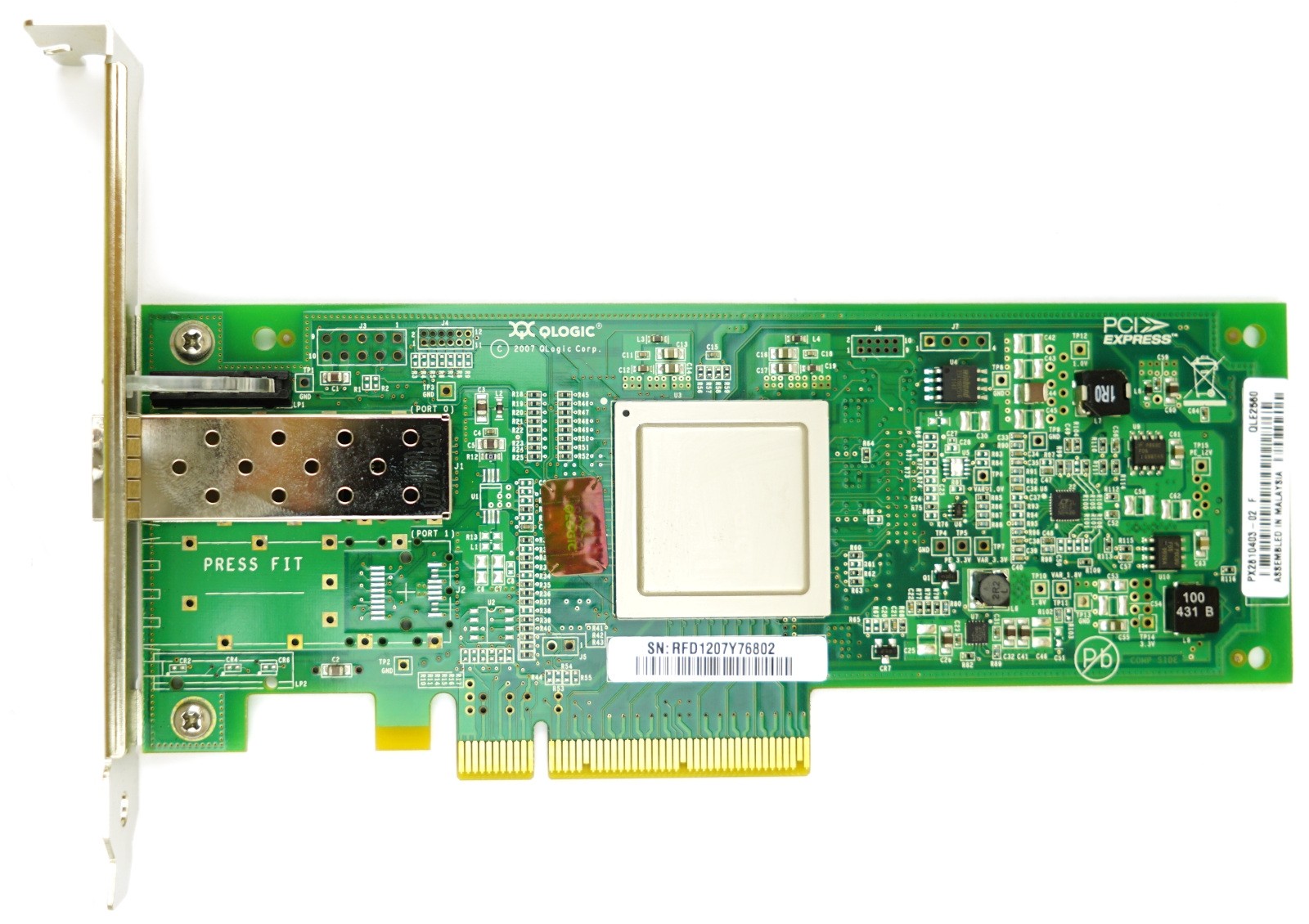 Qlogic QLE2560 Single Port - 8Gbps SFP+ Full Height PCIe-x8 HBA