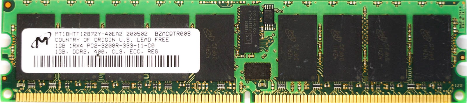 Micron - 1GB PC2-3200R (DDR2-400Mhz, 1RX4)
