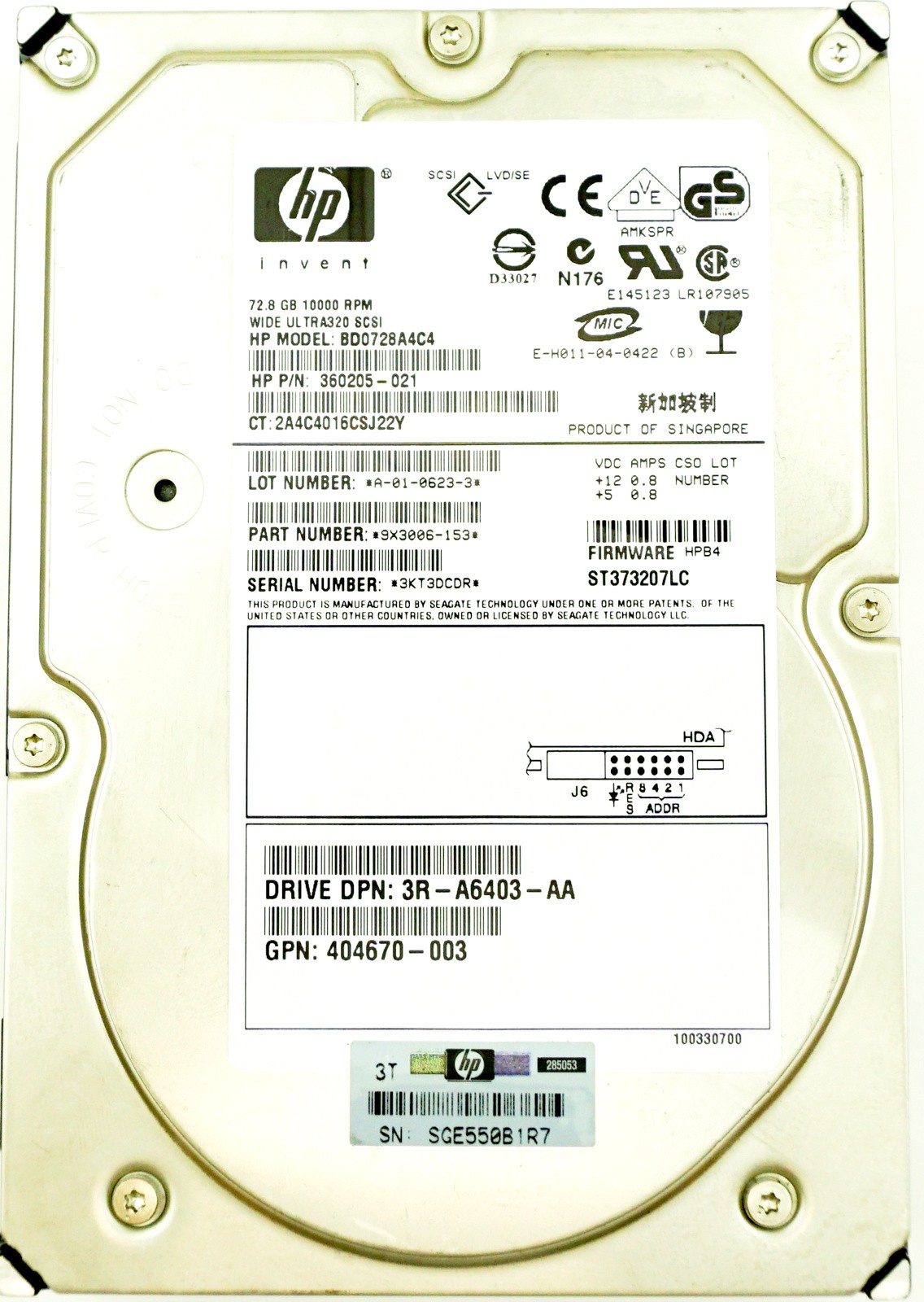 HP (360205-012) 73GB SCSI - 80 Pin (LFF) 10K HDD