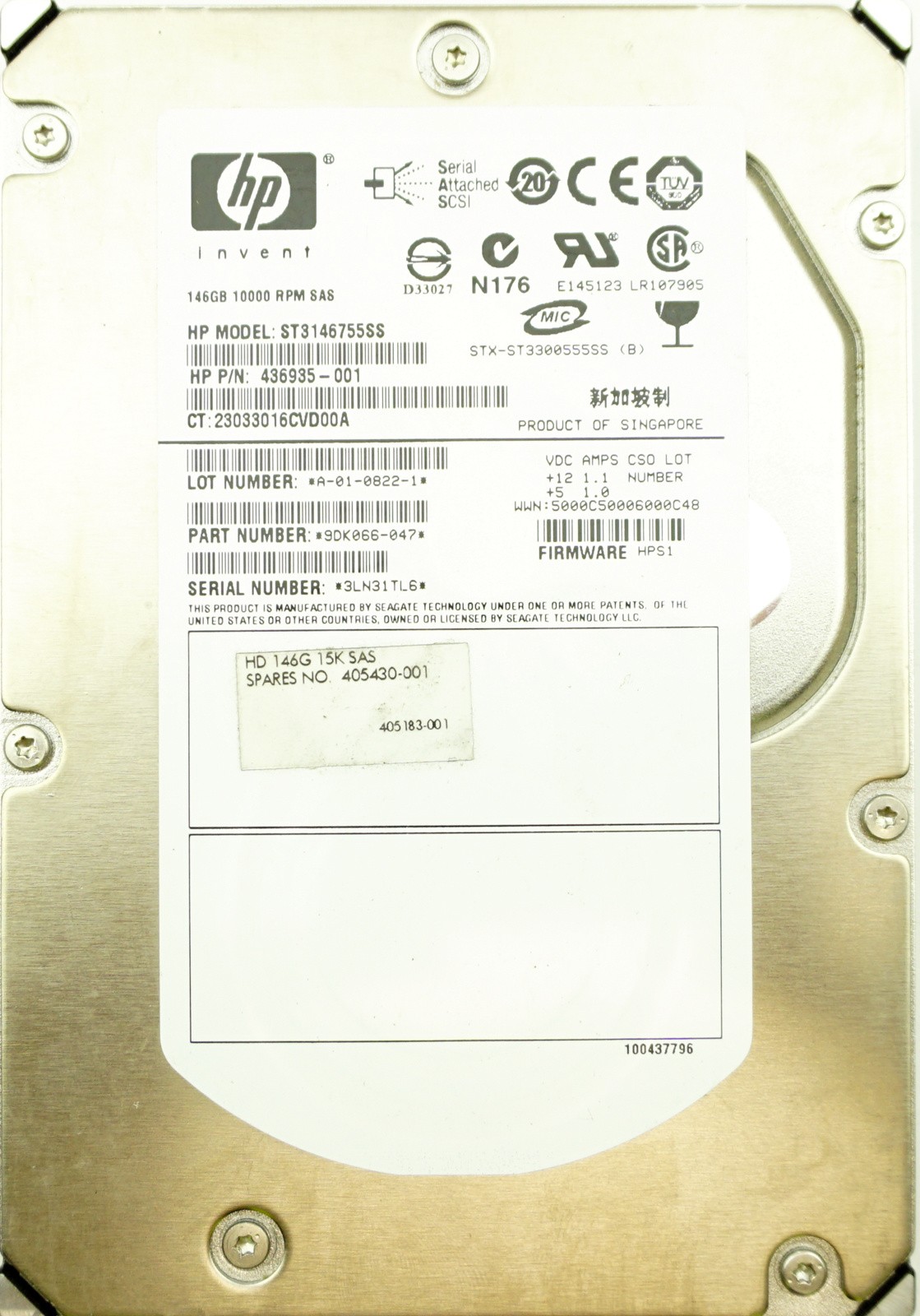 HP (436935-001) 146GB SAS-1 (LFF) 3Gb/s 15K HDD
