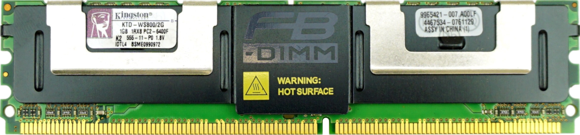 Kingston - 1GB PC2-6400F (DDR2-800Mhz, 1RX8)