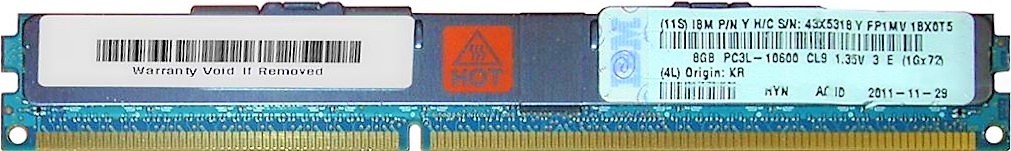 IBM (43X5318) - 8GB PC3L-10600R-VLP (DDR3-1333Mhz, 2RX4)