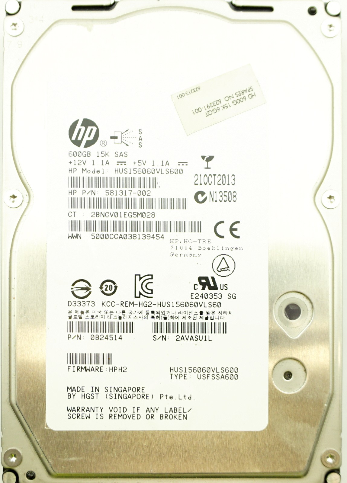 HP (581317-002) 600GB SAS-2 (LFF) 6Gb/s 15K HDD