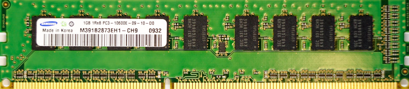 Samsung - 1GB PC3-10600E (DDR3-1333Mhz, 1RX8)