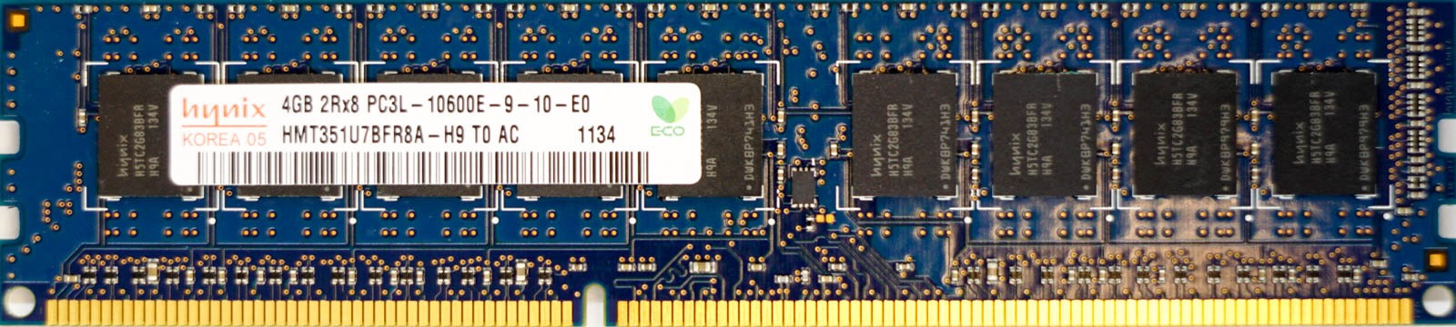 Hynix - 4GB PC3L-10600E (DDR3 Low-Power-1333Mhz, 2RX8)