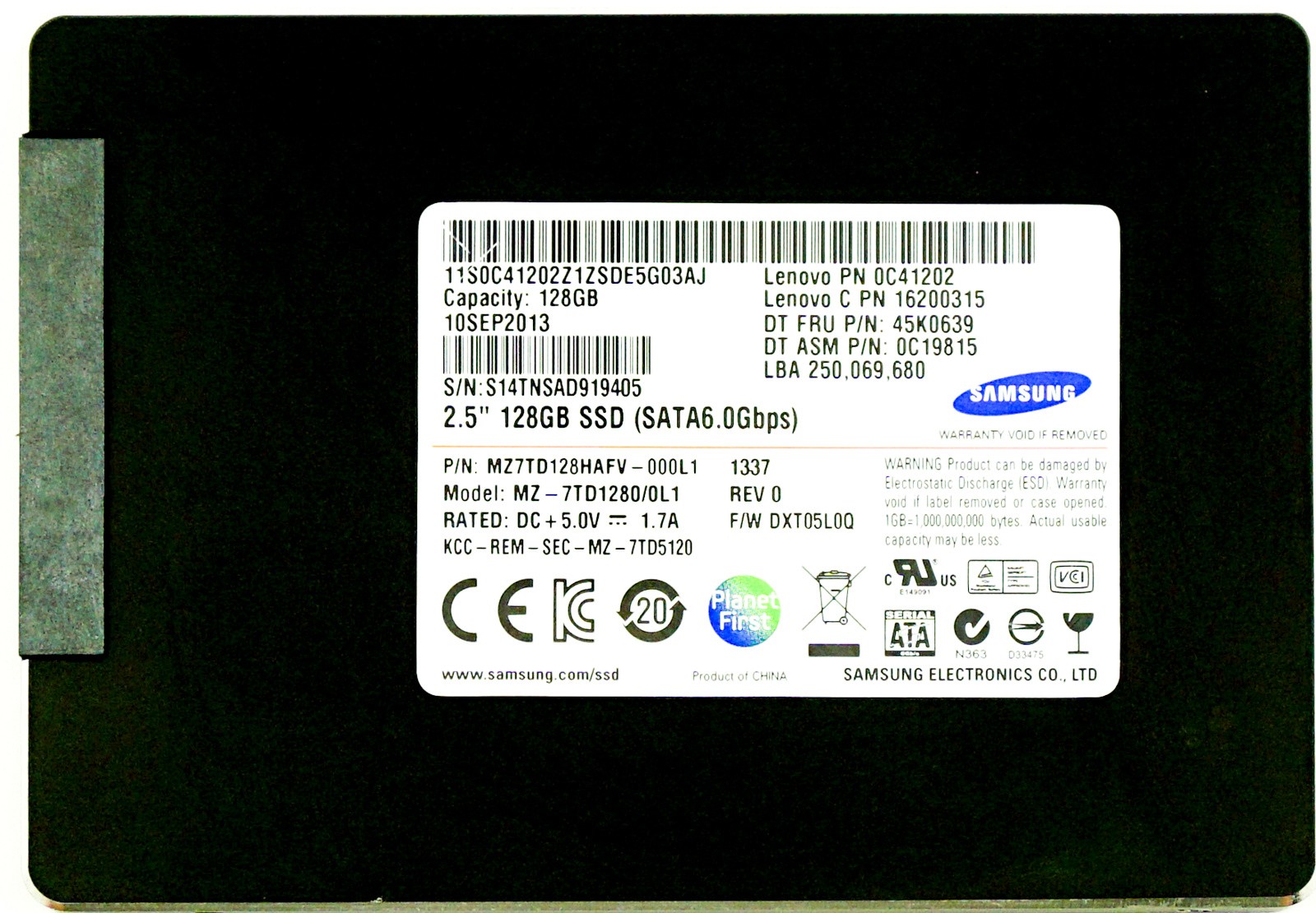 IBM (45K0639) 128GB SATA III (SFF) 6Gb/s SSD