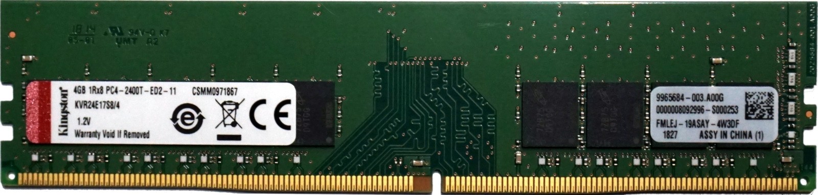 Kingston - 4GB PC4-19200T-E (DDR4-2400MHz, 1RX8)