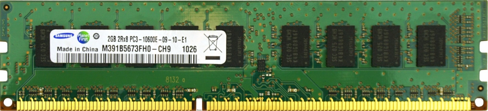 Samsung - 2GB PC3-10600E (DDR3-1333Mhz, 2RX8)