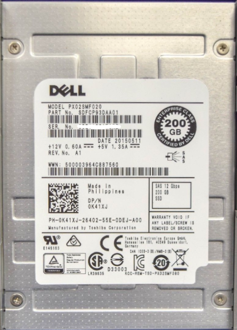 Dell (K41XJ) 200GB SAS-3 (SFF) 12Gb/s SSD
