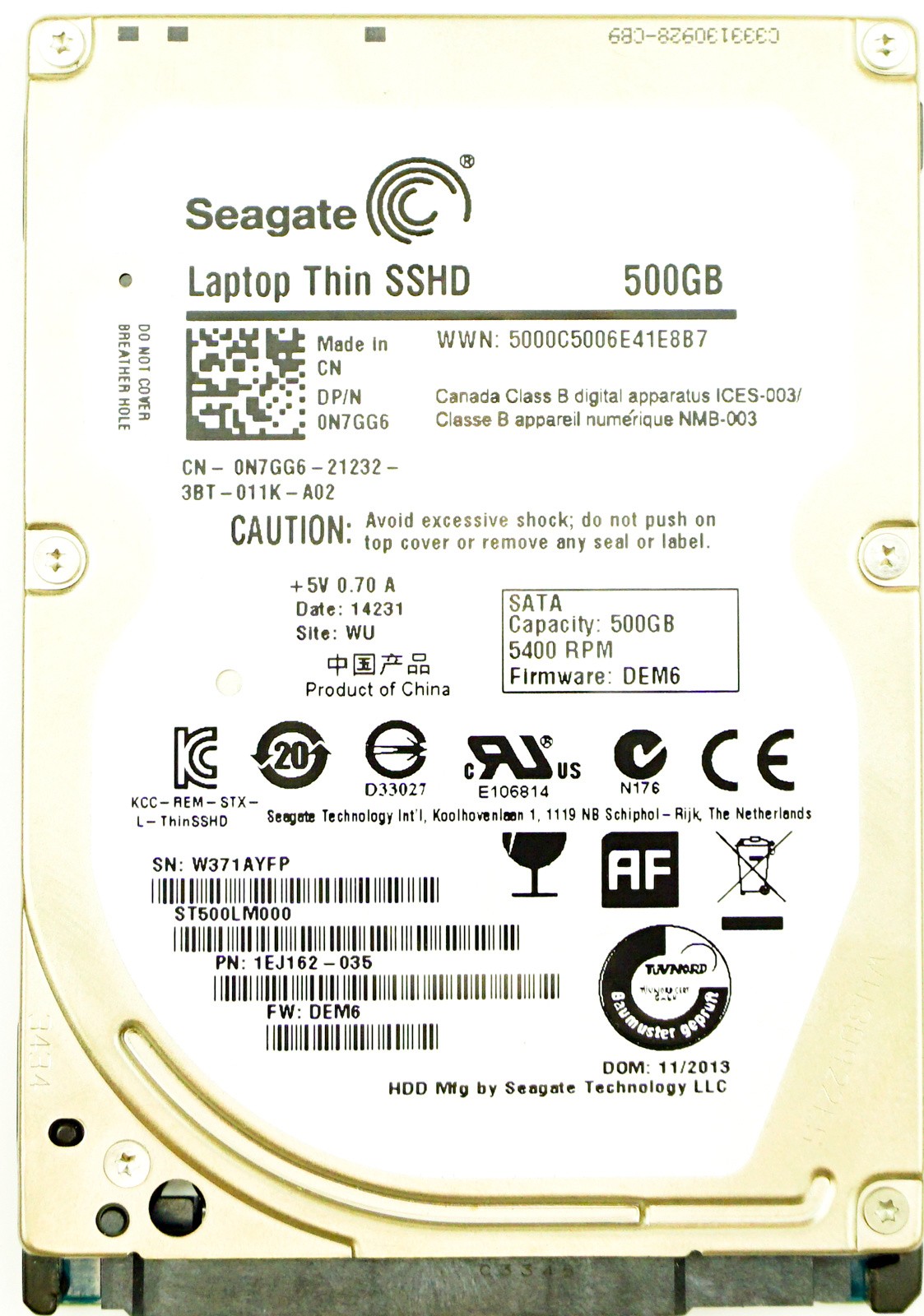 Dell (RFDHW) 500GB SATA III (SFF) 6Gb/s 5.4K SSHD