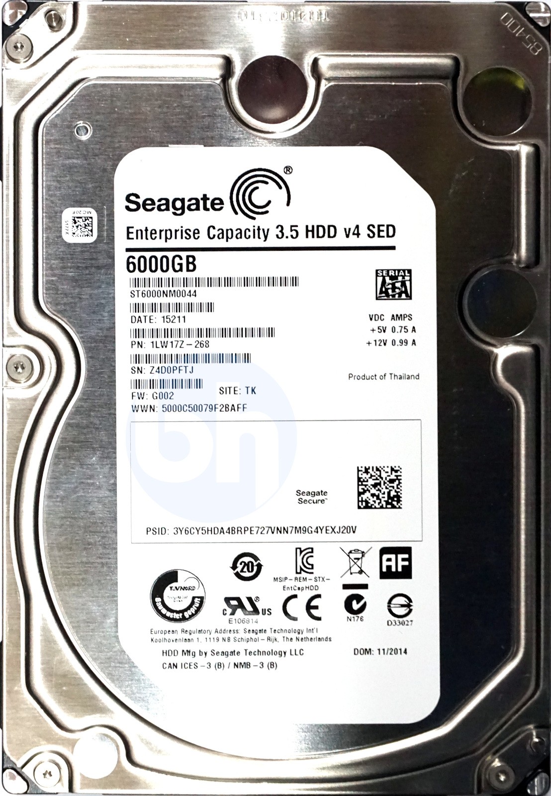 Seagate (ST6000NM0044) 6TB Enterprise Capacity SATA III (3.5") 6Gbps 7.2K HDD