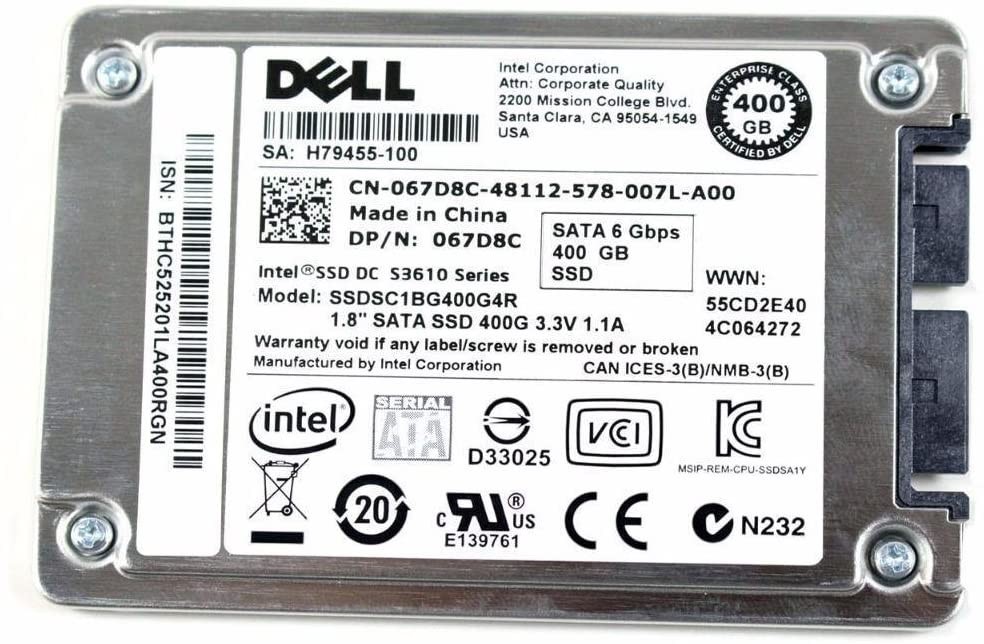Dell (67D8C) 400GB Enterprise Class 1.8" Micro-SATA 6Gbps SSD