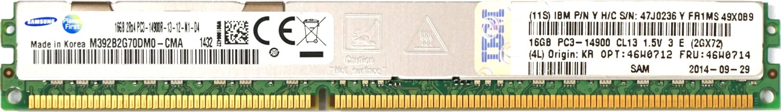 IBM (47J0236) - 16GB PC3-14900R (DDR3-1866Mhz, 2RX4) VLP