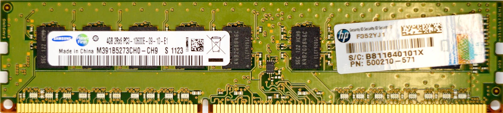HP (500210-571) - 4GB PC3-10600E (DDR3-1333Mhz, 2RX8)