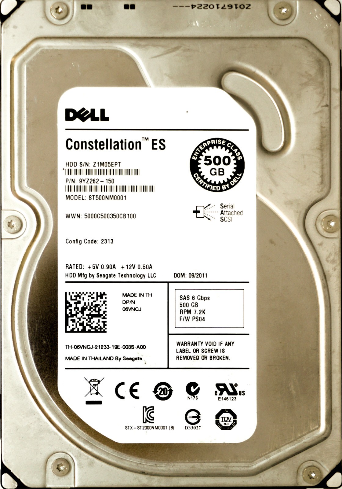 Dell (6VNCJ) 500GB SAS-2 (LFF) 6Gb/s 7.2K HDD