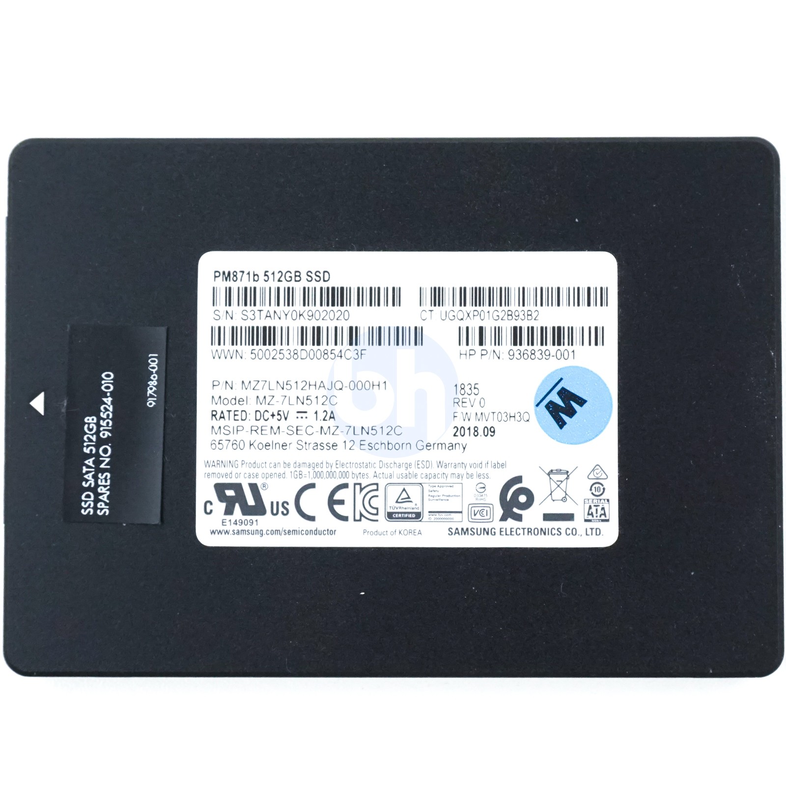 HP (915524-010) - 512GB (SFF 2.5in) SATA-III 6Gbps SSD