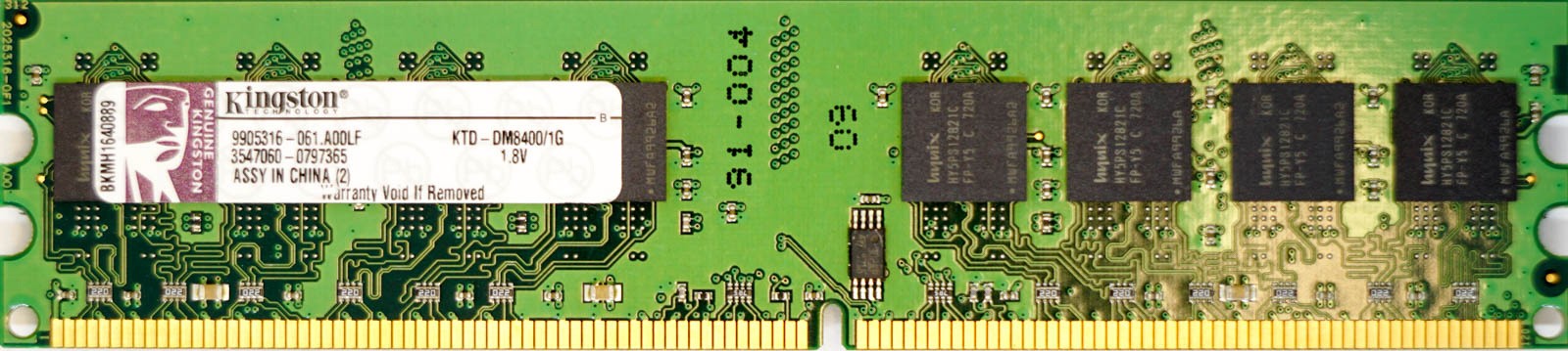 Kingston - 1GB PC2-3200U (DDR2-400Mhz, 2RX8)